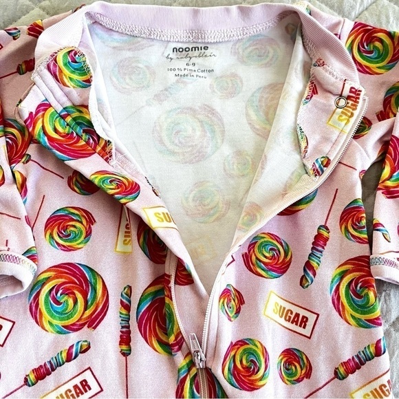 Noomie x Robyn Blair Baby Girl’s Lollipops Print footie - Picture 3 of 4